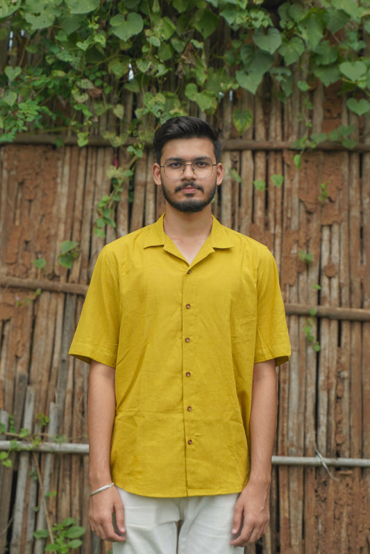 MUSTARD KALA COTTON SHIRT(OVERSIZED)